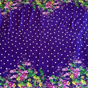 Purple Floral Polka Dot Poly Cotton Multicolor Fabric